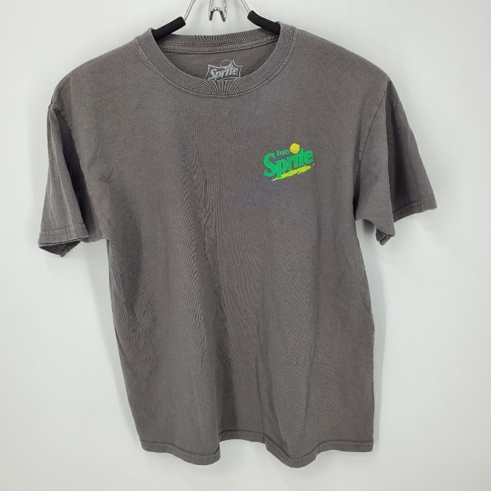 Sprite Gray Graphic Design Enjoy Sprite Short Sleeve Crew Neckline T-Shirt